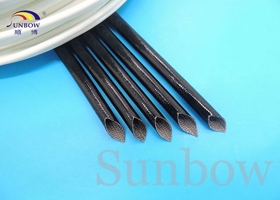 中国 4.0KV 10mm の黒いシリコーン ゴムのガラス繊維の袖のシリコーンのガラス繊維のスリーブを付けること サプライヤー