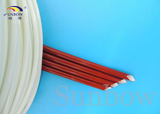 中国 ULの赤レンガ色のシリコーンのガラス繊維のスリーブを付けるシリコーン ゴムはガラス繊維の袖に塗りました サプライヤー