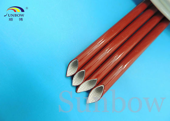 中国 電気に絶縁材のスリーブを付けることにスリーブを付ける黒く赤いシリコーンの上塗を施してあるガラス繊維 サプライヤー