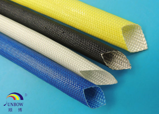 中国 Fのクラス155Cの絶縁材のアクリルのガラス繊維のスリーブを付ける/アクリル樹脂のガラス繊維の絶縁の袖 サプライヤー