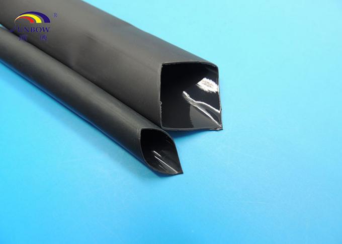 半硬式熱- Meltableはさみ金が付いている6.0mm黒いVW-1縮みやすいポリオレフィンの管