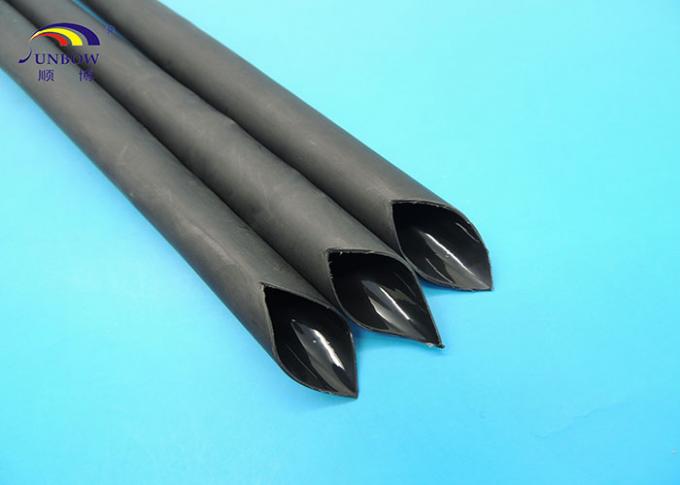 半硬式熱- Meltableはさみ金が付いている6.0mm黒いVW-1縮みやすいポリオレフィンの管