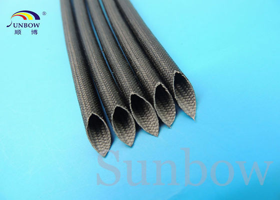 中国 Silicone Coated Glass Fibre Sleeving High Temperature Silicone Fiberglass Sleeving 5mm Black サプライヤー