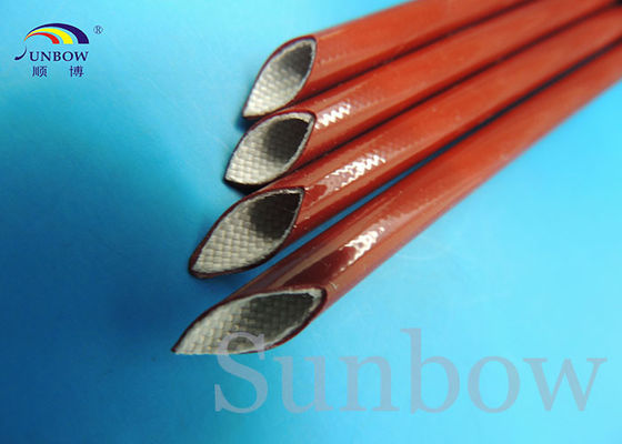 中国 25m/ロールにスリーブを付ける高圧ULの赤レンガ色のシリコーン ゴムのガラス繊維 サプライヤー