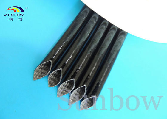 中国 スリーブを付ける/ゴム製ガラス繊維黒いシリコーンのガラス繊維はワイヤー馬具の絶縁材のための袖を編みました サプライヤー