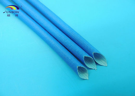 中国 環境に優しく、耐火性ケイ素の樹脂が付いている1.2KVによって着色される柔らかい編みこみのガラス繊維の袖 サプライヤー