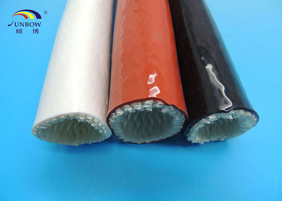 中国 多彩なシリコーンの耐火性の袖にスリーブを付ける上塗を施してあるガラス繊維の火 サプライヤー