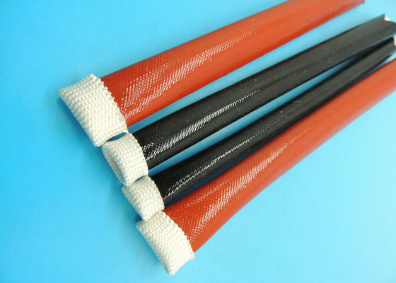 中国 4KVケイ素樹脂は0.5mm | 50.0mmにスリーブを付ける編みこみのガラス繊維の袖/Expandoに塗りました サプライヤー